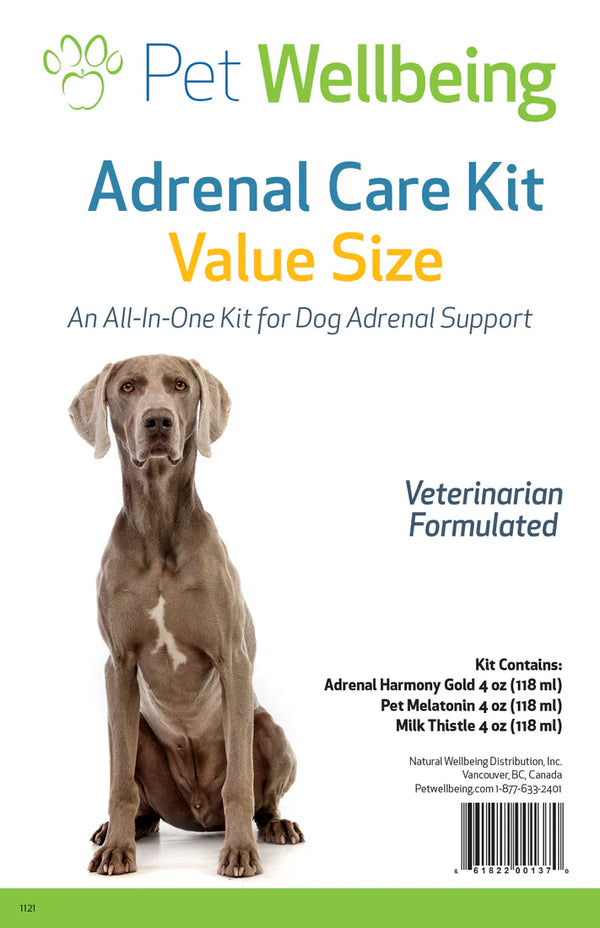 Adrenal Care Kit - Comprehensive Adrenal Support for Dogs 1 month supply(1 Adrenal Harmony Gold+ 1 Pet Melatonin+ Milk Thistle )