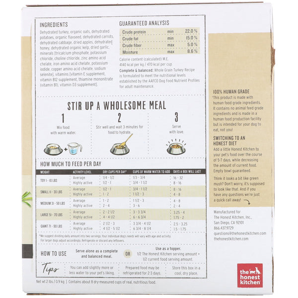 The Honest Kitchen, Revel, Dehydrated Whole Grain Dog Food, Chicken Recipe, 2 lbs (0.9 kg)