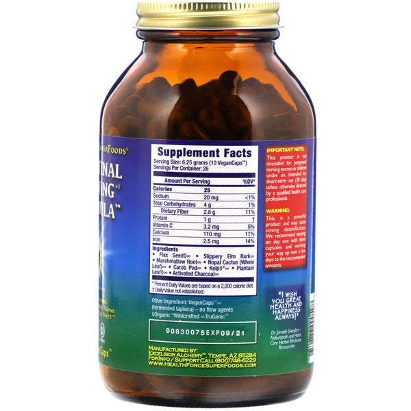 HealthForce Superfoods, Intestinal Drawing Formula, 260 Vegan Caps (Vegan)