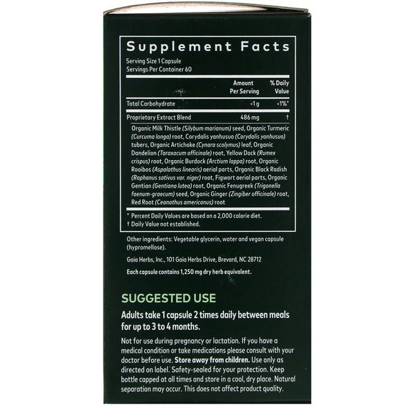 Gaia Herbs, Liver Cleanse, 60 Vegan Liquid Phyto-Caps (Vegan)