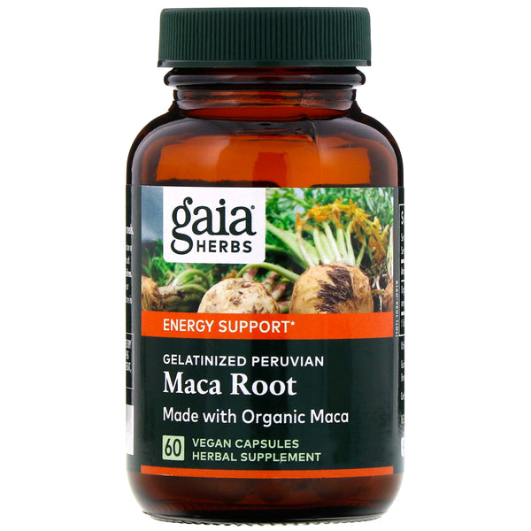 Gaia Herbs, Gelatinized Peruvian Maca Root, 60 Vegan Capsules (Vegan)