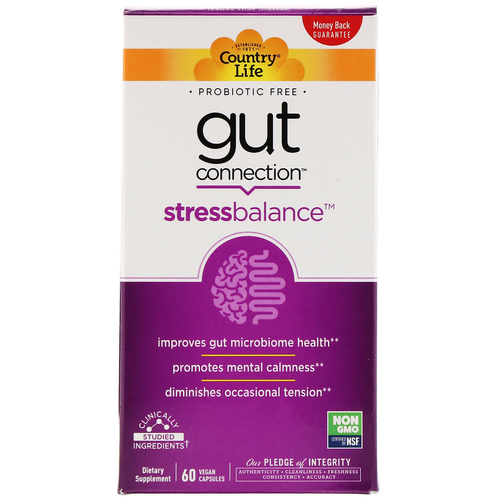 Country Life, Gut Connection, Stress Balance, 60 Vegan Capsules (Vegan)