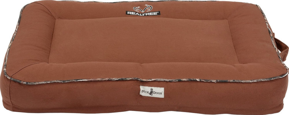 Realtree Duck Dogs Water-Resistant Memory Foam Pillow Cat & Dog Bed, Brown