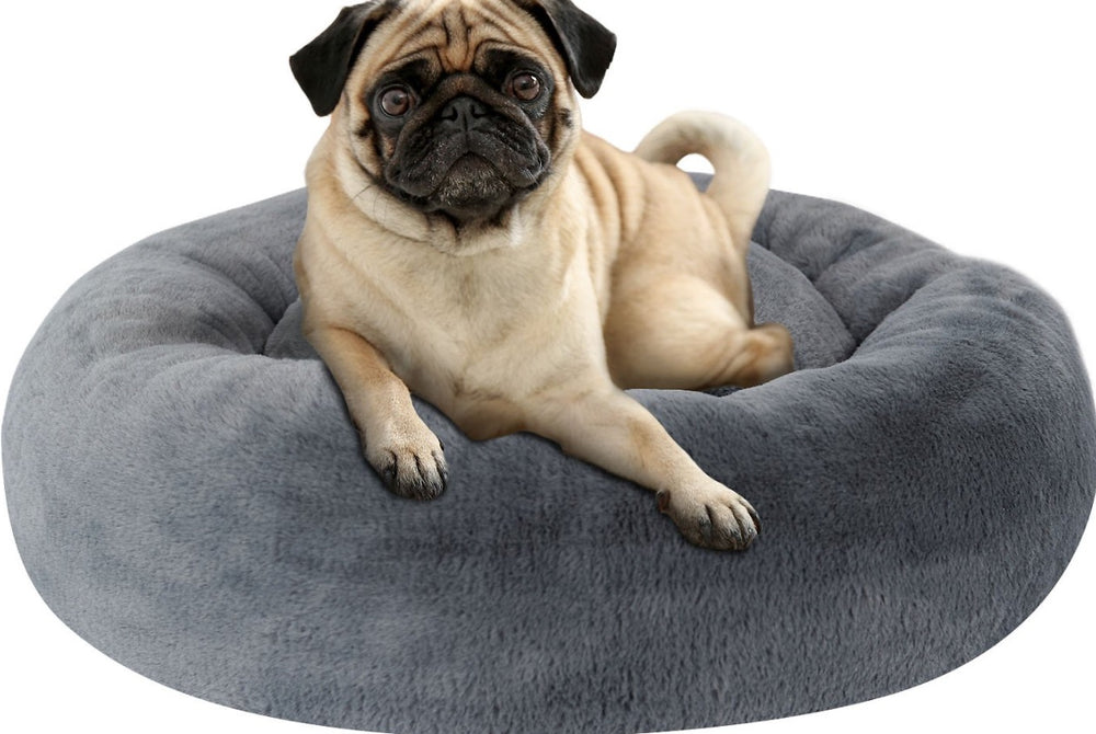 Petlibro Comfortable Cuddler Round Cat & Dog Bed, Grey