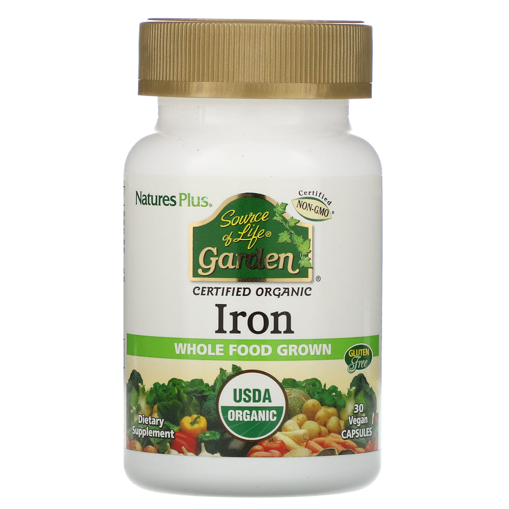 Nature's Plus, Source of Life Garden, Iron, 30 Vegan Capsules (Vegan)