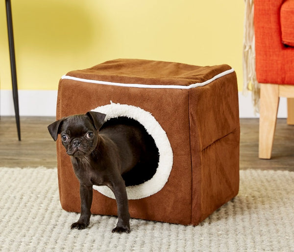 Petmaker Cozy Cave Enclosed Cube Covered Dog Bed