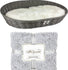 Bundle: Trisha Yearwood Pet Collection Wicker Bed, Medium, Cream + Dog Blanket, Gray