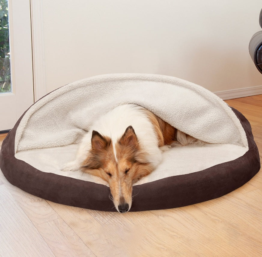 FurHaven Faux Sheepskin Snuggery Orthopedic Cat & Dog Bed w/Removable Cover
