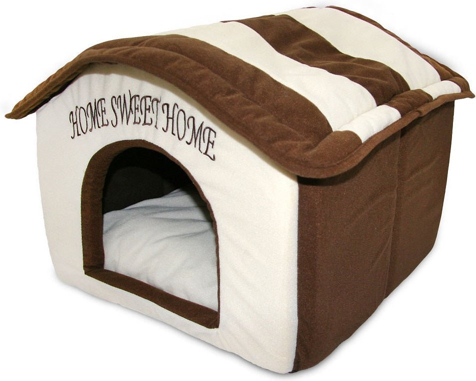Best Pet Supplies Home Sweet Home Plush Covered Cat & Dog Bed