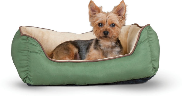 K&H Pet Products Self-Warming Two Tone Lounge Sleeper Bolster Cat & Dog Bed