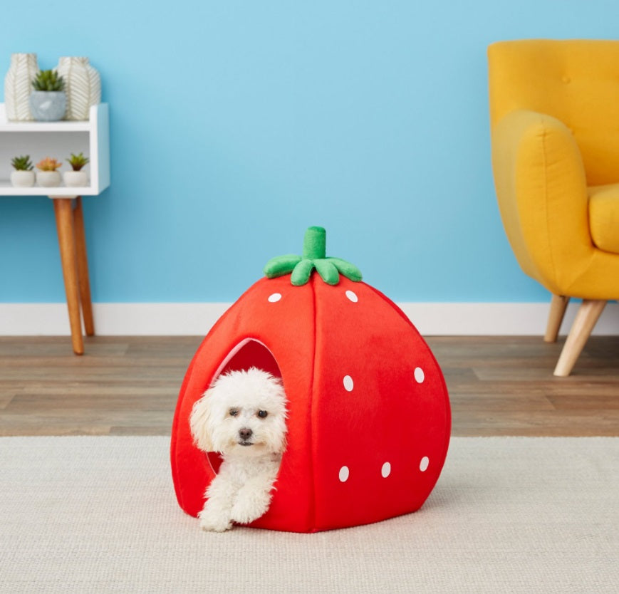 YML Strawberry Covered Cat & Dog Bed, Small