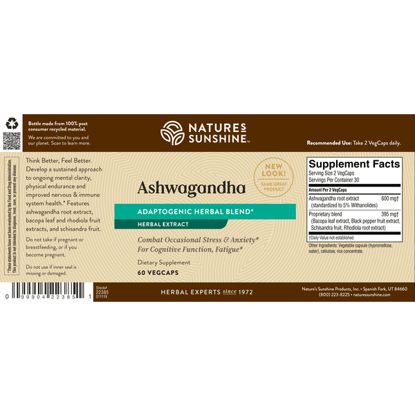 Ashwagandha  (60 veg caps)*