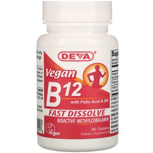 Deva, Vegan B12 with Folic Acid & B6, 90 Tablets (Vegan)