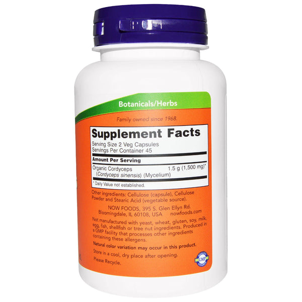 Now Foods, Cordyceps, 750 mg, 90 Veggie Caps