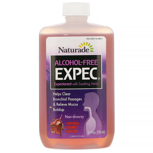 Naturade, Alcohol Free EXPEC, Herbal Expectorant, Natural Cherry Flavor, 4.2 fl oz (125 ml)