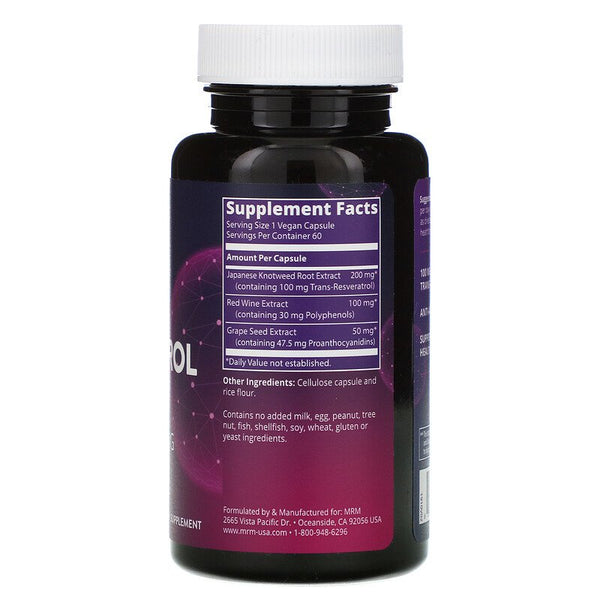 MRM, Nutrition, Resveratrol, 60 Vegan Capsules (Vegan)