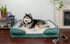 FurHaven Velvet Waves Perfect Comfort Memory Foam Bolster Cat & Dog Bed w/Removable Cover