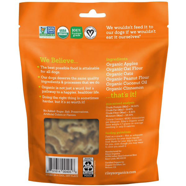Riley’s Organics, Dog Treats, Small Bone, Tasty Apple Recipe, 5 oz (142 g)