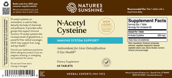 N-Acetyl Cysteine  (300 mg)(60 tabs)