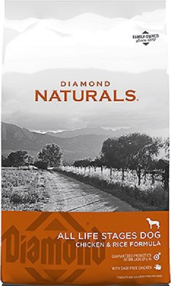 Diamond Naturals Chicken & Rice Formula All Life Stages Dry Dog Food, 40-lb bag