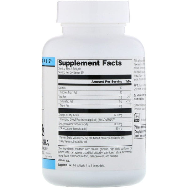 Source Naturals, Vegan Omega-3S, Non-Fish EPA-DHA, 300 mg, 60 Vegan Softgels (Vegan)