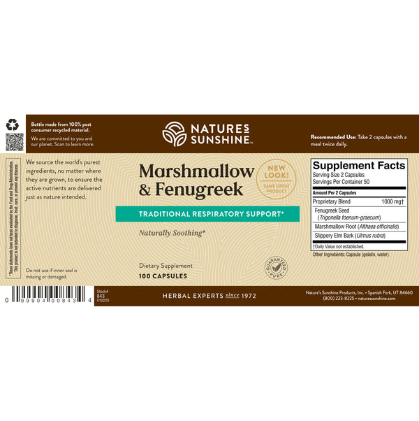 Marshmallow &  Fenugreek (100 caps)*