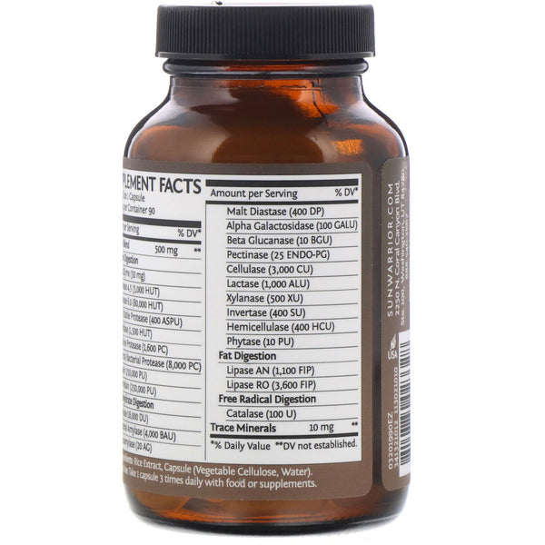 Sunwarrior, Enzorb Digestive Enzymes, 90 Vegan Capsules (Vegan)