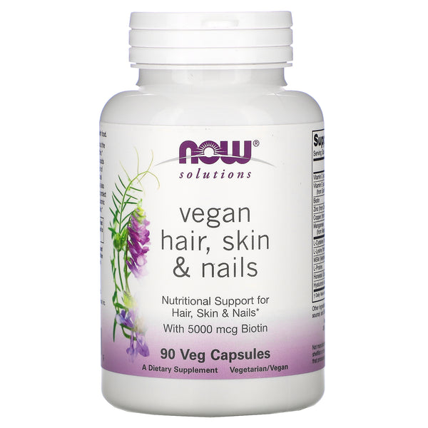 Now Foods, Solutions, Vegan Hair, Skin & Nails, 90 Veg Capsules (Vegan)