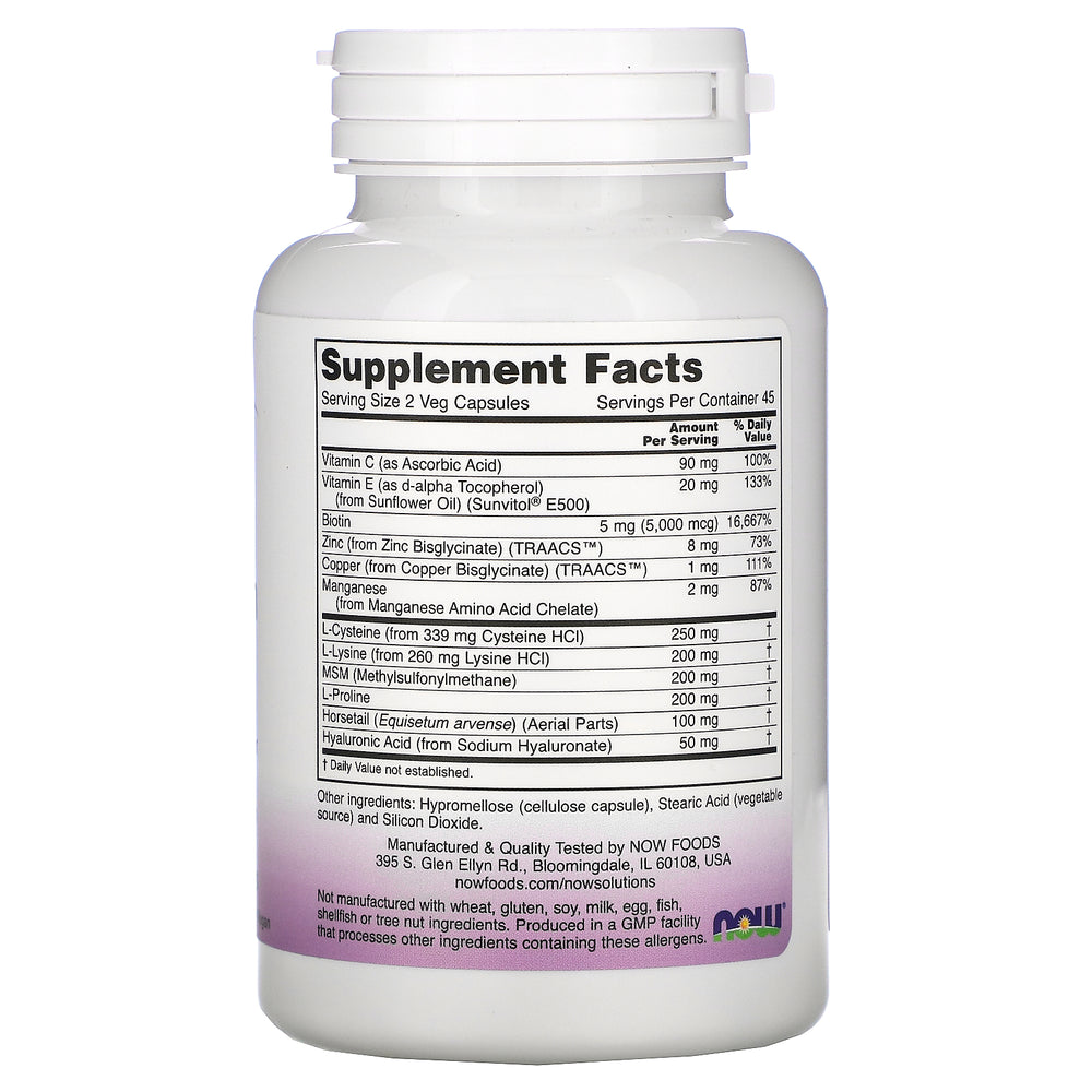 Now Foods, Solutions, Vegan Hair, Skin & Nails, 90 Veg Capsules (Vegan)