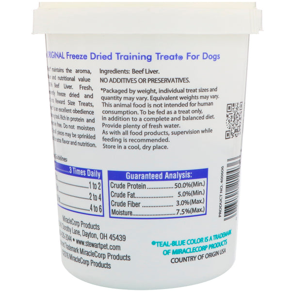 Stewart, Pro-Treat, Freeze Dried Treats, For Dogs, Beef Liver, 4 oz (113.4 Grams)