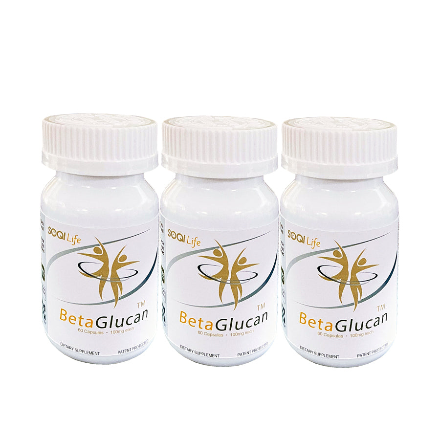 Beta Glucan(3 Bottle pack )(60 Certified All-Natural Vegetable Capsules, Dietary Supplement for the Immune System)