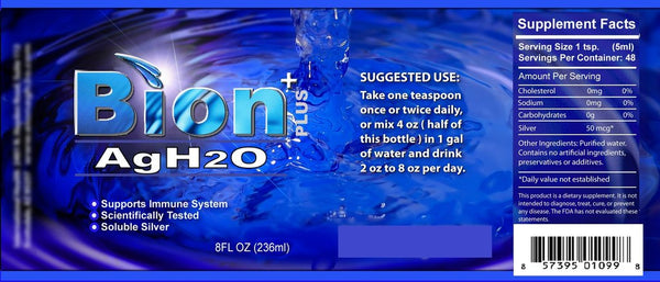 Bion Plus AgH2o Biosilver - Colloidal silver - OxySilver
