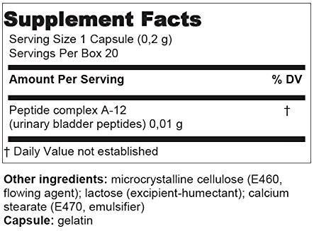 CHITOMUR® - A-12 BLADDER PEPTIDE BIOREGULATOR - 20 CAPSULES