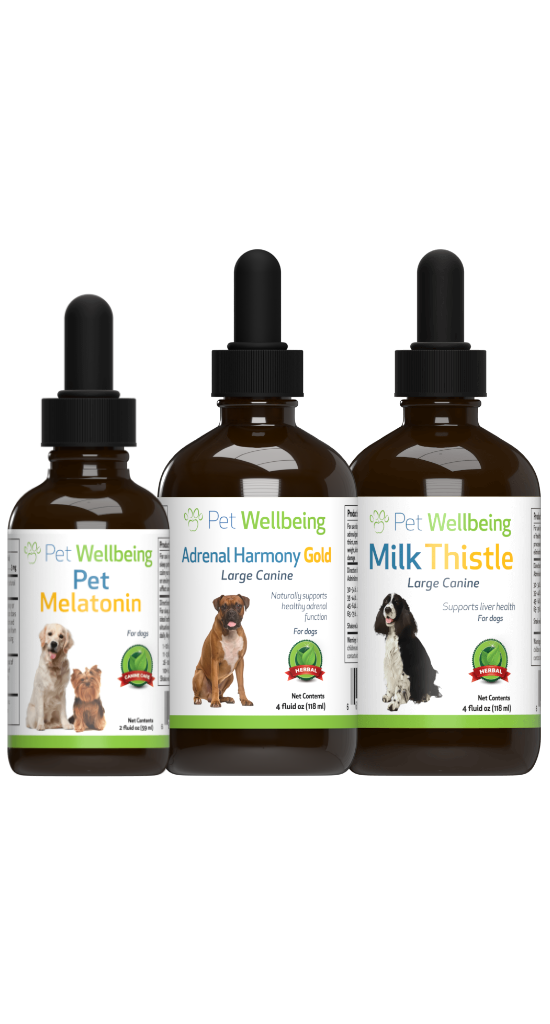 Value Pack Cushing's Kit for dogs value size(1 Adrenal Harmony Gold+ 1 Pet Melatonin+ Milk Thistle )(Free shipping over $50 Order)