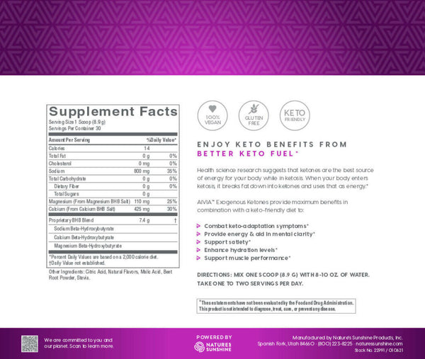 AIVIA Exogenous Ketones 267g