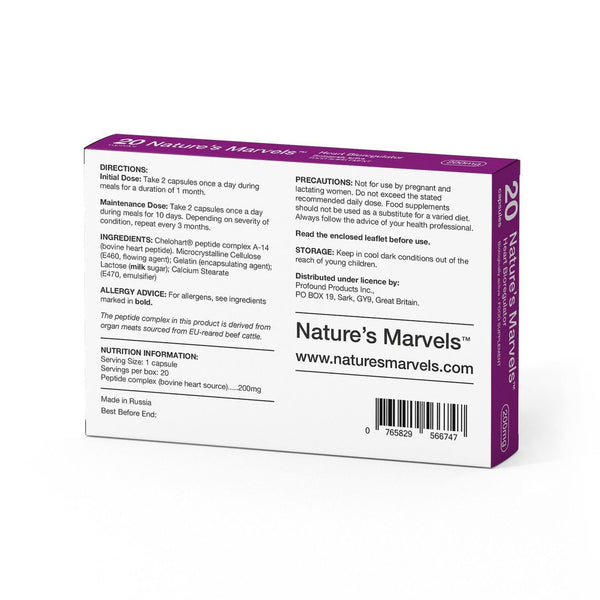 Nature’s Marvels – Heart Bioregulator with Chelohart - 20 Caps