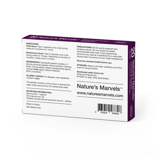 NATURE’S MARVELS – PANCREAS BIOREGULATOR WITH SUPREFORT 20 CAPS