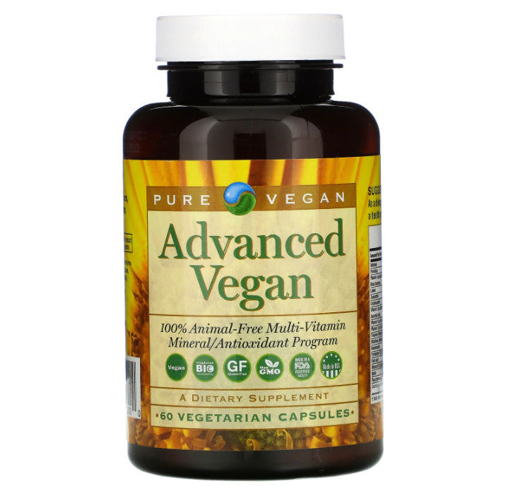 Pure Vegan, Advanced Vegan, 60 Vegetarian Capsules (Vegan)