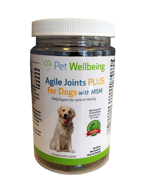 Agile Joints PLUS for Dogs with MSM ( 60 chews - 8.47 oz (240 g)(Free shipping over $50 Order)