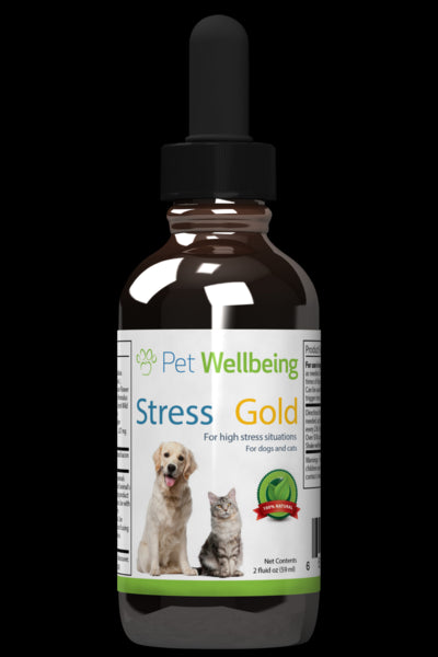 Stress Gold for High Stress Situations in Dogs (1 bottle = 2oz (59ml)(Free shipping over $50 Order)