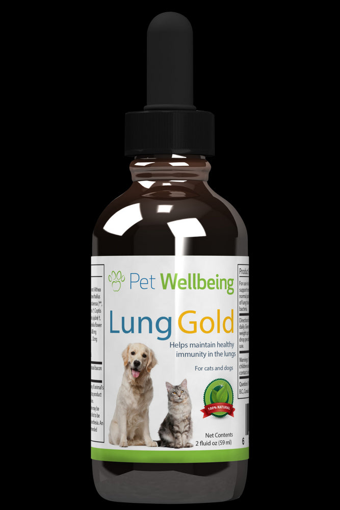 Lung Gold for cat lung infections and easy breathing (1 Bottle = 2oz (59ml)(Free shipping over $50 Order)