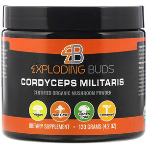 Exploding Buds, Cordyceps Militaris, Certified Organic Mushroom Powder, 4.2 oz (120 g)