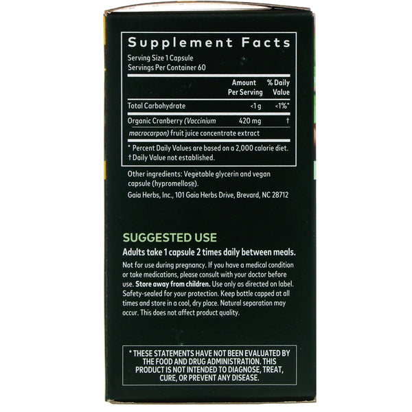 Gaia Herbs, Cranberry Concentrate, 60 Vegan Liquid Phyto-Caps (Vegan)