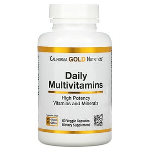 California Gold Nutrition, Daily Multivitamins, Veggie Capsules