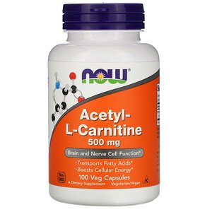 Now Foods, Acetyl-L-Carnitine, 500 mg, 100 Veg Capsules