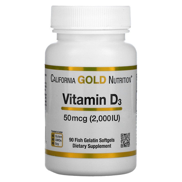California Gold Nutrition, Vitamin D3, Fish Gelatin Softgels
