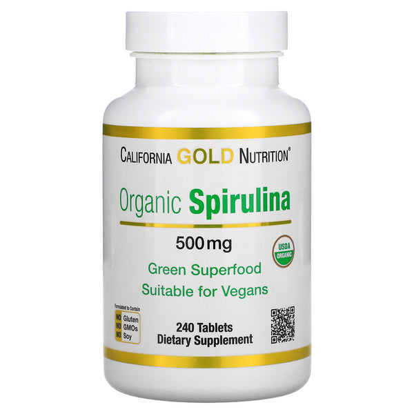 California Gold Nutrition, Organic Spirulina, USDA Organic, 500 mg, Tablets