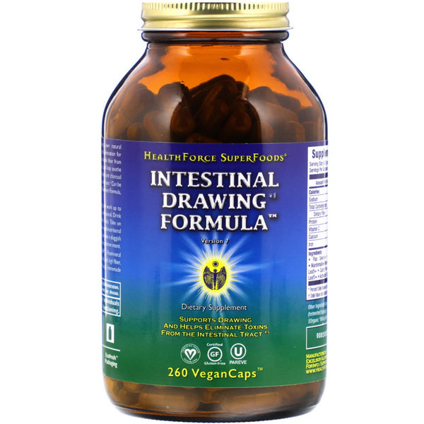 HealthForce Superfoods, Intestinal Drawing Formula, 260 Vegan Caps (Vegan)