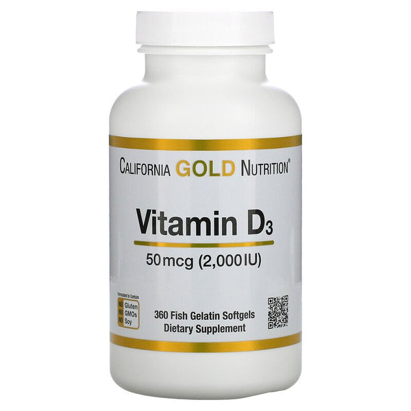 California Gold Nutrition, Vitamin D3, Fish Gelatin Softgels