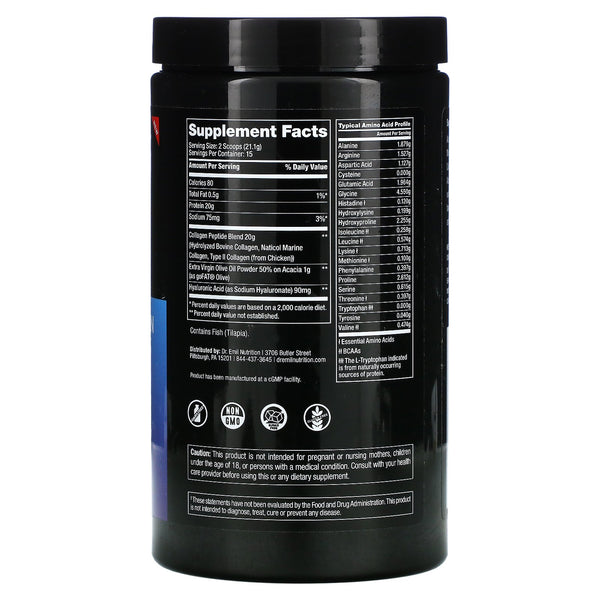 Dr Emil Nutrition, Multi Collagen Peptides Plus Hyaluronic Acid Powder, Unflavored, 316.5 g